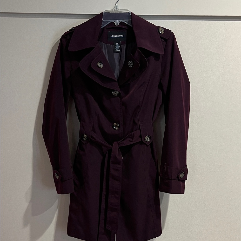 London Fog Women's Dark Purple Trench Coat